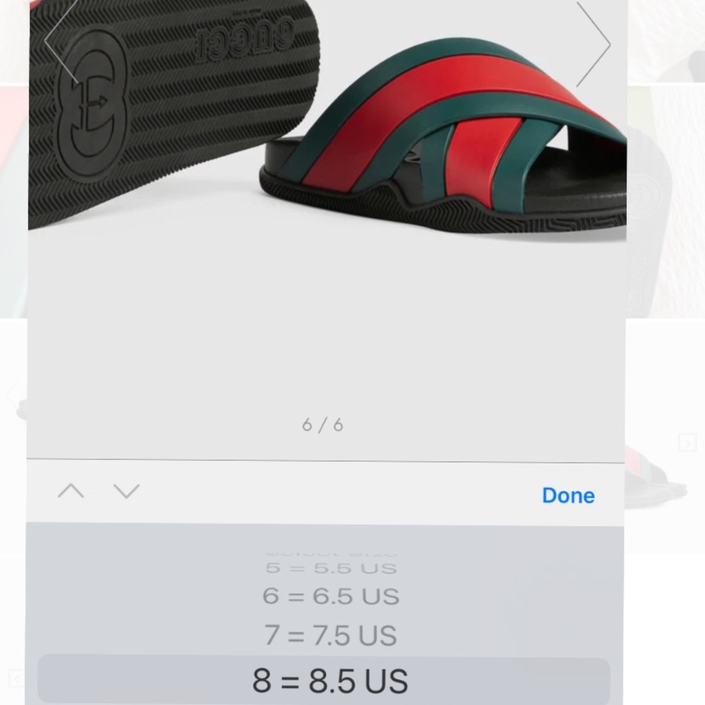 Gucci Red and Green Men's Sandals - Picture 3 of 16